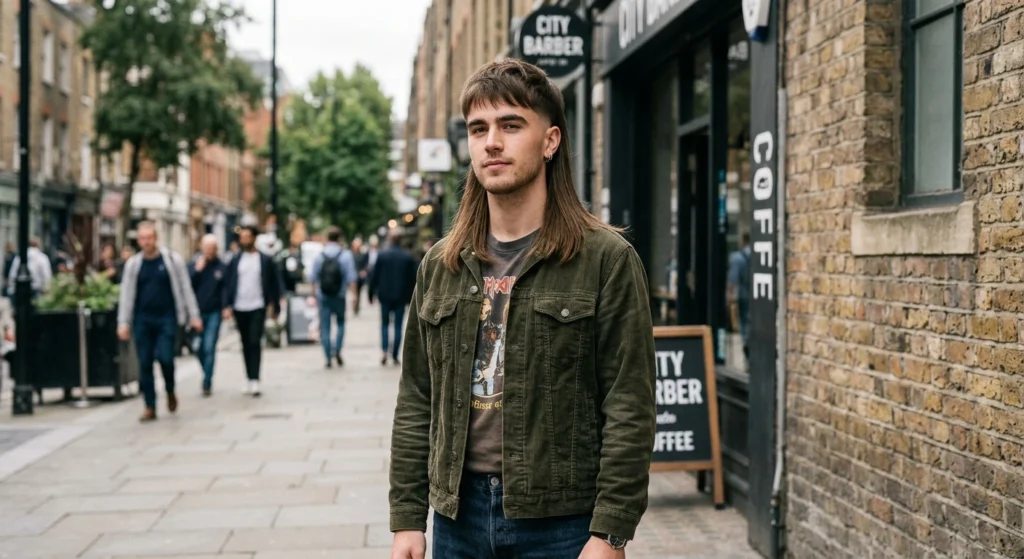 Low Taper Straight Hair Mullet