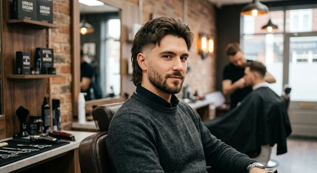 Straight Hair Mullet Fade