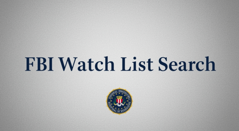 FBI watch list search with legal background check details